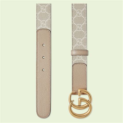 Cintura sottile GG Marmont in canvas in Beige .